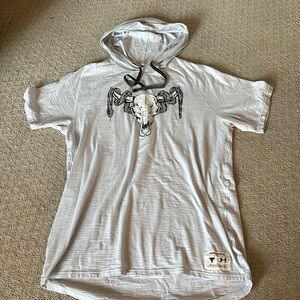 Mens Under Armour Hooded T-Shirt M EUC